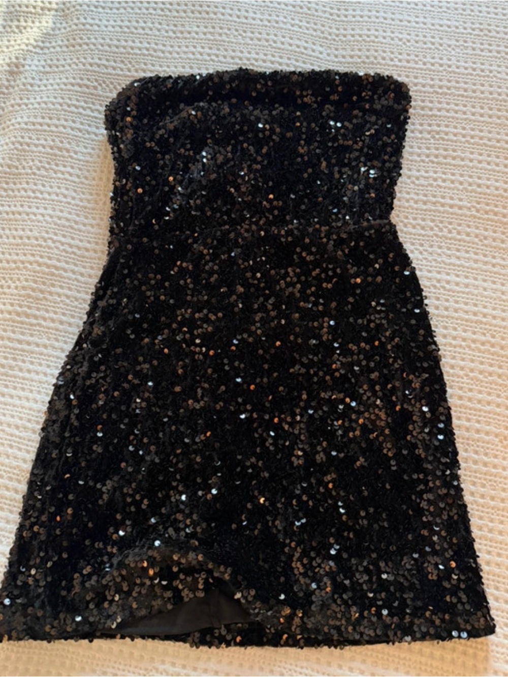 Altar'd State Black Sequin Strapless Dress